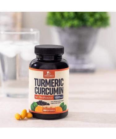 Turmeric Curcumin with BioPerine 1500mg - 120 Vegan Softgels, Natural Joint Support & Herbal Extract - Non-GMO, Max Absorption Formula - Buy Online on GoSupps.com