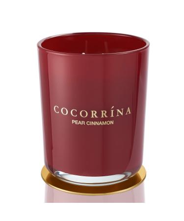Cocorr na Candle fragrance candle in the glass - pear cinnamon burning time up to 46 hours with 2 wicks natural soy candle Christmas gift candle 420g pear cinnamon 420g