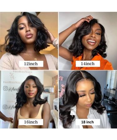GOSSVOL Body Wave 12 Inch HD Lace Frontal Wig for Black Women | Pre Plucked 13x4 Human Hair Wig with Baby Hair | 180% Density - Buy Online on GoSupps.com