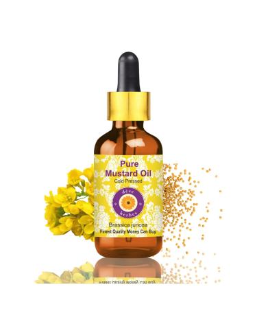 Deve Herbes Pure Huile de Moutarde (Brassica juncea) avec compte-gouttes en verre Press Froid qualit th rapeutique naturelle 100ml (3 38 oz)