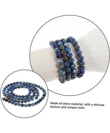 NUOBESTY 2Pcs Stone semi-finished product bead bracelet bead gem beads wristband beads bracelet stone beads wristband beading round beads Bracelet stone bracelet accessories decor Blue 0.80X0.80X0.80CM - Buy Online on GoSupps.com