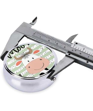 Cartoon Cute Calf Portable Metal Pill Box - Mini 3-Compartment Travel Case for Small Pills Hinged Fastening Design - Perfect for International Shipping - Buy Online on GoSupps.com