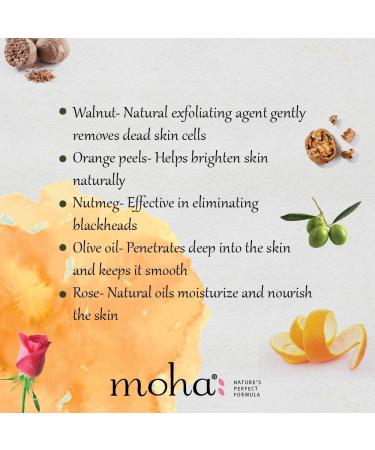 m oha: Her bal Scrub (100 GM) | Face Scrub | Blend Of Walnut Orange Peel & Oilve Oil for Skin Brightening Exfoliate Face For All Skin Type - Buy Online on GoSupps.com