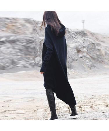 Bigfanshu in Women's Clothing Hooded Sweatshirt Long Sleeve Hoodies Ladies Jumper Dress Oversized Dark Blue - Buy Online on GoSupps.com