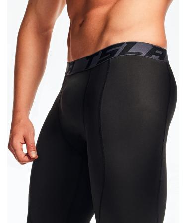 TSLA Men's Thermal Compression Pants 2 Pack - Athletic Running Tights for Winter - Medium Heatlock Base Layer in Jet Black - Buy Online on GoSupps.com