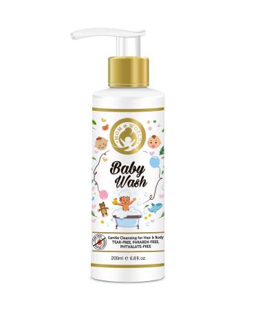 Mom & World Baby Wash - Tear Free Gentle Cleansing For Hair & Body 200 ml Tear Free Baby Wash (200ml)