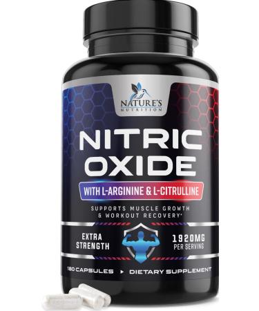 Extra Strength Nitric Oxide L-Arginine Supplement 2010mg - Citrulline Malate, AAKG, Beta Alanine - Premium Muscle Support Nitric Oxide Booster for Strength & Energy to Train Harder - 180 Capsule 180 Count (Pack of 1) - Buy Online on GoSupps.com