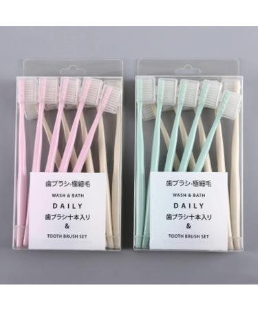TEONEI Soft Travel Toothbrush - Long Handle Manual Toothbrush with Head Cover (Green/Pink) | Perfect for On-the-Go Oral Care - Buy Online on GoSupps.com