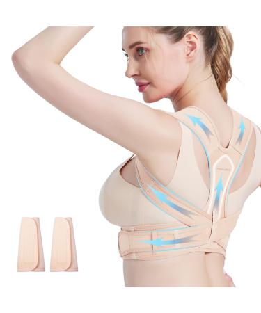 Women Back Braces Posture Corrector, Adjustable Upper Back Brace for Clavicle Support and Providing Pain Relief from Neck, Back Brace and Posture Corrector for Women and Men (Small/Medium 27"-37")