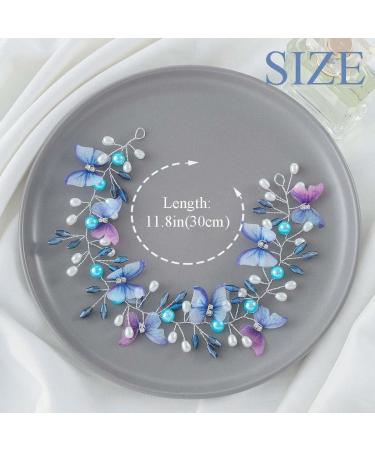 IYOU Flower Girl Headband Butterfly Blue Headpiece Princess Communion Wedding Hair Accessories for Girls - Buy Online on GoSupps.com