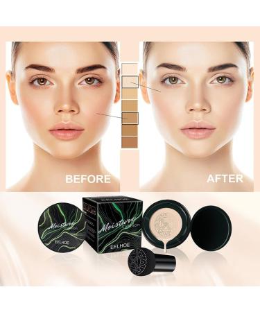 Mushroom Head Air Cushion CC Cream Foundation Mushroom Head CC Cream Foundation Air Cushion CC Cream Mushroom Head Foundation Moisturizing BB Cream Makeup Long Lasting Concealer (Ivory) - Buy Online on GoSupps.com