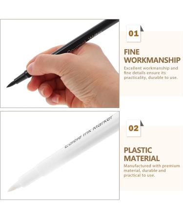 Cabilock 2pcs Can Be Food Coloring Pen White Marker Food Colour Pens White Icing Pens Baking Markers Plastic Black White - Buy Online on GoSupps.com