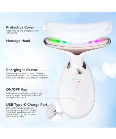 Neck Face Massager 7- IN -1 Multifunctional Facial Massager Face Sculpting Tool for Skin Care at-Home Face Tool with Vibration and Thermal (White) - Buy Online on GoSupps.com