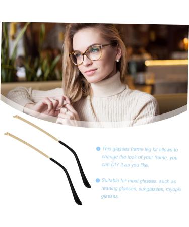 Gleavi 3 Pairs of Metal Glasses Replacement Legs | Universal Glass Bars for Men & Women | Durable Hinge & Ends | Golden Color - 14x3cm - 3 Pack - Buy Online on GoSupps.com