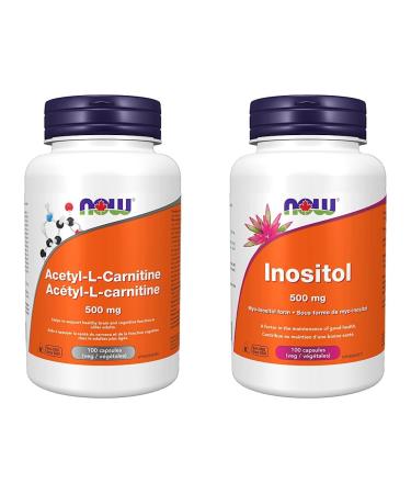 NOW Acetyl L-Carnitine 500mg 100 vcaps and NOW Inositol 500mg 100 vcaps