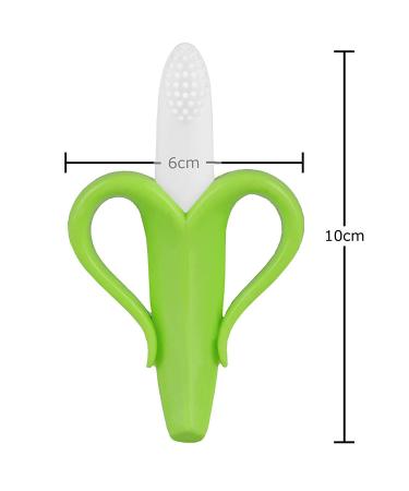 Banana Toothbrush & Teething Ring for Babies | 2-in-1 Dental Care & Teething Aid - Green - Buy Online on GoSupps.com
