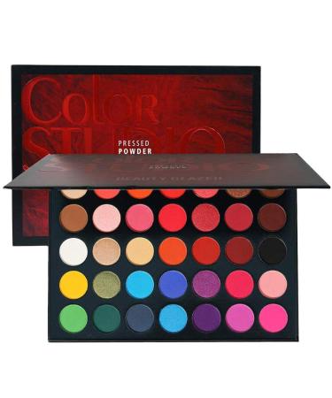 Valentine s Day Gift Color Studio Eyeshadow Palette Highly Pigmented 35 Shades Matte and Shimmers Makeup Palette Waterproof Blendable Eye Shadow Cruelty- Free Makeup Pallet Full Face Eye Make Up for Beginners Playing Color Color Studio Pallete