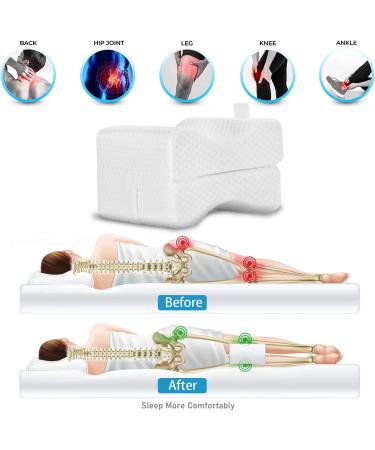 Adjustable Memory Foam Leg & Knee Pillow for Orthopedic Pain Relief - Sciatica, Back, Spine, Leg, Hip & Joint Support - Washable Cover - Buy Online on GoSupps.com