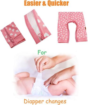 weVSwe Baby Toddler Boy Swimsuit | UPF 50+ Sun Protection | Rash Guard Swimwear with Crotch Zipper | 0-3 Years | Pink Hearts - Buy Online on GoSupps.com