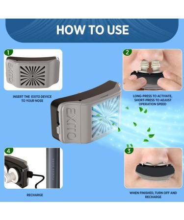 Exito Breathing Enhancer Device | Portable Nostril Expander with Mini-Fan | Rechargeable & Adjustable | Ideal for Athletes Anti-Snoring & Air Filtration - Shop Internationally - Buy Online on GoSupps.com