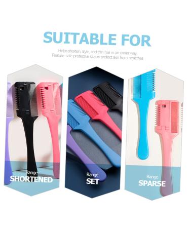 Minkissy 12-Piece Portable Hair Razor Set for Men & Women - Double-Sided Multi-Color Hair Crests | Ideal for Stylists & Household Use - Buy Online on GoSupps.com