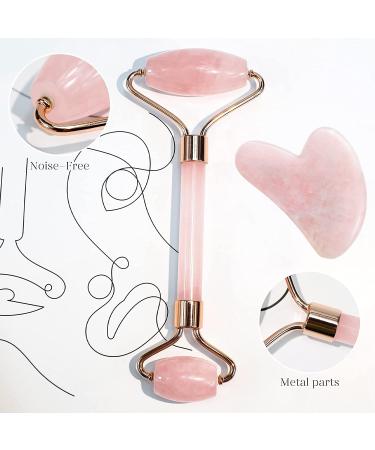Jade Roller & Gua Sha Face Roller Facial Beauty Roller Skin Care Tools ZHPLIX Rose Quartz Massager for Face Eyes Neck Body Muscle Relaxing and Relieve Fine Lines and Wrinkles - Buy Online on GoSupps.com