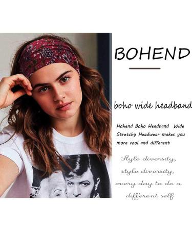 Boho Headband Set - Wide Yoga Stretch Bandeau for Women and Girls (8pcs) - Buy Online on GoSupps.com