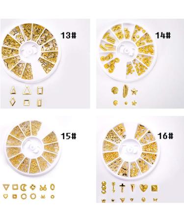 Nail Art Decoration Alloy Mixed Gold Jewelry Gems Rhinestones DIY Design 3D Nails Accessories for Manicure Decor (13) - Buy Online on GoSupps.com