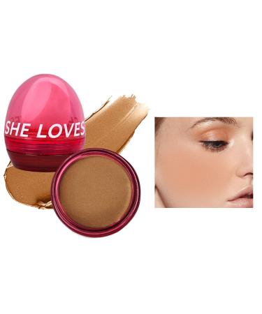 Powder Blusher Long-Lasting Blushing Cream for Natural Makeup - Products Teen Girls Cosmetics for Home Shopping Gathering Dating Traveling Working 02# Golden Brown