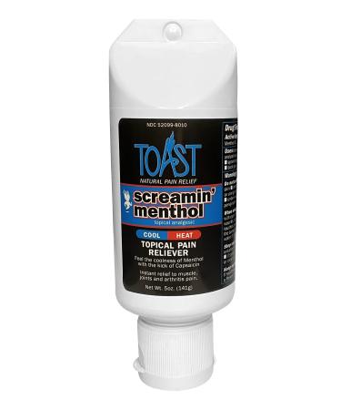 Toast Screamin Menthol Cool Heat Topical Pain Relief Cream for Muscles and Joints - 5 Ounces