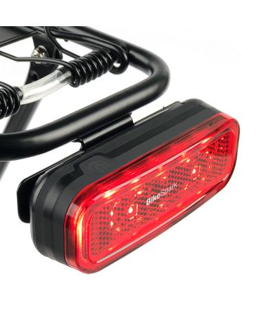 BikeSpark Auto-Sensing Rear Light G4 - AAA Battery  for Cargo Carrier - 50lm Superbright Bike Taillight with Large Reflector IPX4 - 50/80mm Quick Mount - Made in Taiwan