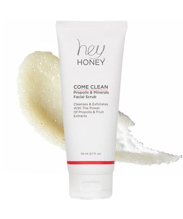 Hey Honey Come Clean Propolis & Mineral Facial Scrub. Rich Exfoliating Dead Sea Salt Scrub designed to be gentle enough for even the most sensitive skin. 110ml 3.7 Ounce (Pack of 1)