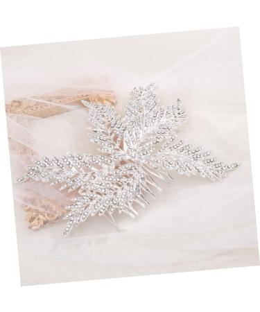 MAGICLULU Bridal Comb Girl Accessories Rhinestone Barrettes Hair Decor Bride Hair Accessory Floral Hair Accessories Bride Insert Comb Combs Hair Comb for Women Leaf Miss Wig Alloy - Buy Online on GoSupps.com