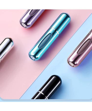 Portable 5ml Mini Travel Perfume Atomizer Refillable Spray Bottle (5 Pack) - Gold, Silver, Pink, Blue, Black - Buy Online on GoSupps.com