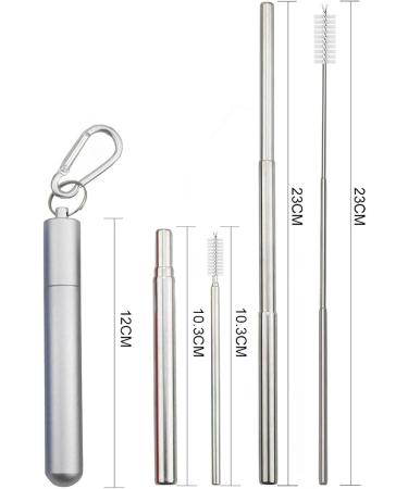 FJZFXKZL Straws Reusable Metal Straws Foldable Stainless Steel Straws Portable Keychain Telescopic Travel with Cleaning Brush Straws Straw (Color : Black-Black) - Buy Online on GoSupps.com