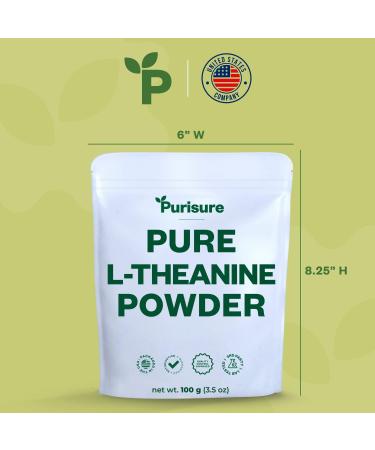 Purisure L-Theanine Powder 100g | Relaxation & Focus Supplement | Calm Inducing Formula | Cognitive Function Support - Buy Online on GoSupps.com