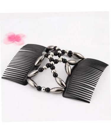 Beaded Hair Combs Stretchy Double Comb Hair Clips Stretchy Hair Comb Beads Hair Combs Elastic Hair Combs Vintage Beads Hair Comb for Women Hair Combs for Women Elastic Hair Slides - Buy Online on GoSupps.com