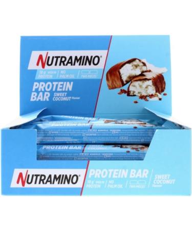Sweet coconut flavour high protein bar (12x 55g bars) 18g of protein in each bar. On-the-go protein snack. Low sugar protein bar. Increase muscle mass. Great taste palm oil free. - Buy Online on GoSupps.com