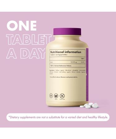 Biotin Hair Growth Supplement 12,000mcg - 400 Tiny Tablets, Full Year Supply - Men & Women Hair Support - Buy Online on GoSupps.com
