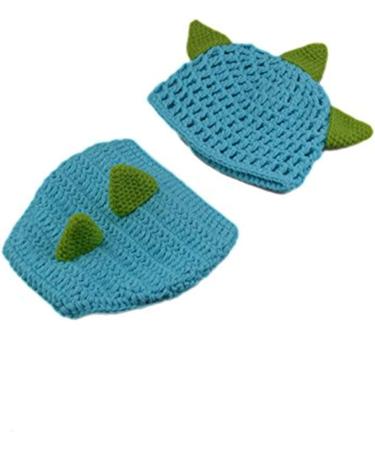 Leroro Newborn Dinosaur Costume Set for Photography - Crochet Knitted Outfit with Hat and Pants (0-12 Months) - Buy Online on GoSupps.com