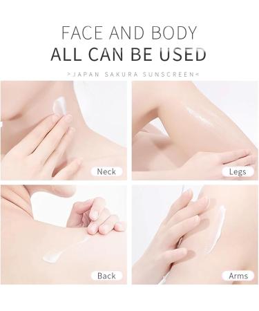 Sunscreen Japan Sakura Sunscreen Facial And Body Sunscreen Sunblock Brightening Perfect Uv Sunscreen Skin Care Cream Breathable Non-Greasy For All Skin Types (3PCS) - Buy Online on GoSupps.com
