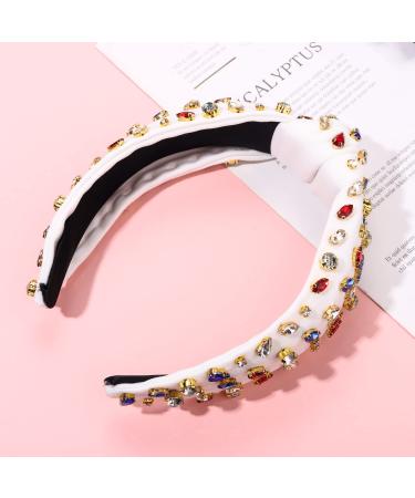 CENAPOG American Flag Rhinestone Knotted Headband - Sparkly Red White Blue Crystal Embellished Twist Turban Headband for Women - 4th of July Independence Day Headwear - Buy Online on GoSupps.com