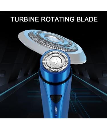 ARECTECH Mini Portable Electric Shaver for Men - USB Rechargeable Cordless Razor with LED Display | Ideal Travel Touch-Up Shaver - Blue - Buy Online on GoSupps.com