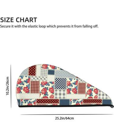 Hair Towel Wrap - Quick Drying Towel Turban with Button | Stylish Patchwork Design for Fast Hair Drying - Buy Online on GoSupps.com