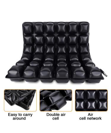 Beston Anti-Decubitus Air Seat Cushion for Car  Wheelchair & Desk Chair | Coccyx Pad for Sciatica & Back Pain Relief | 17x17x2.8 Waterproof - Buy Online on GoSupps.com