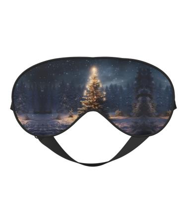 Christmas Tree Snow Sleep Mask-Adjustable Breathable Fashionable Eye Mask for A Comfortable Sleep Experience