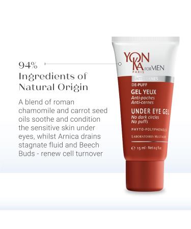 Yonka Men's Eye Gel for Puffiness & Dark Circles - Repairing Formula with Arnica & Natural Extracts - Soothes Fine Lines (15ml) - Fast International Shipping - Buy Online on GoSupps.com