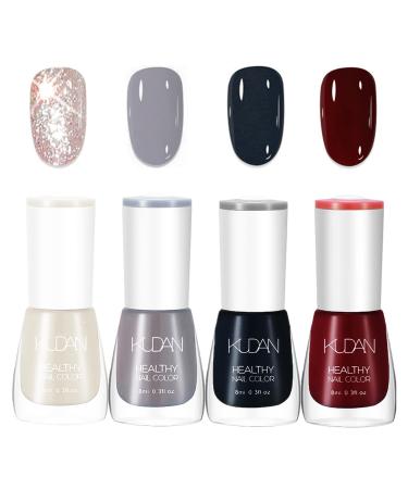 Nail Polish Nail Varnish - Quick Dry & Long Lasting Nail Varnish - Non-Toxic Water Based Holographic Nail Polish - (4PCS Black) - Buy Online on GoSupps.com