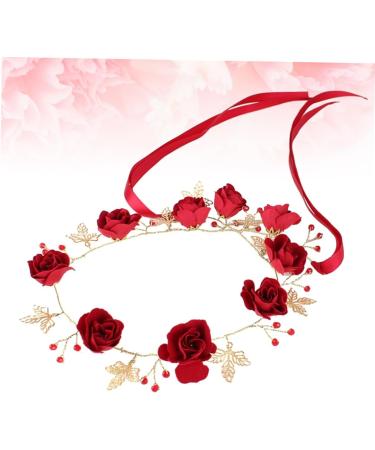 minkissy Red Headband Bridal Head Headgear Miss Nationality Accessories Red - Buy Online on GoSupps.com