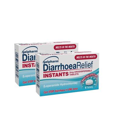 GALPHARM Diarrhoea Relief Instant Melts 2mg Loperamide Orodispersible Tablets 6's X 2
